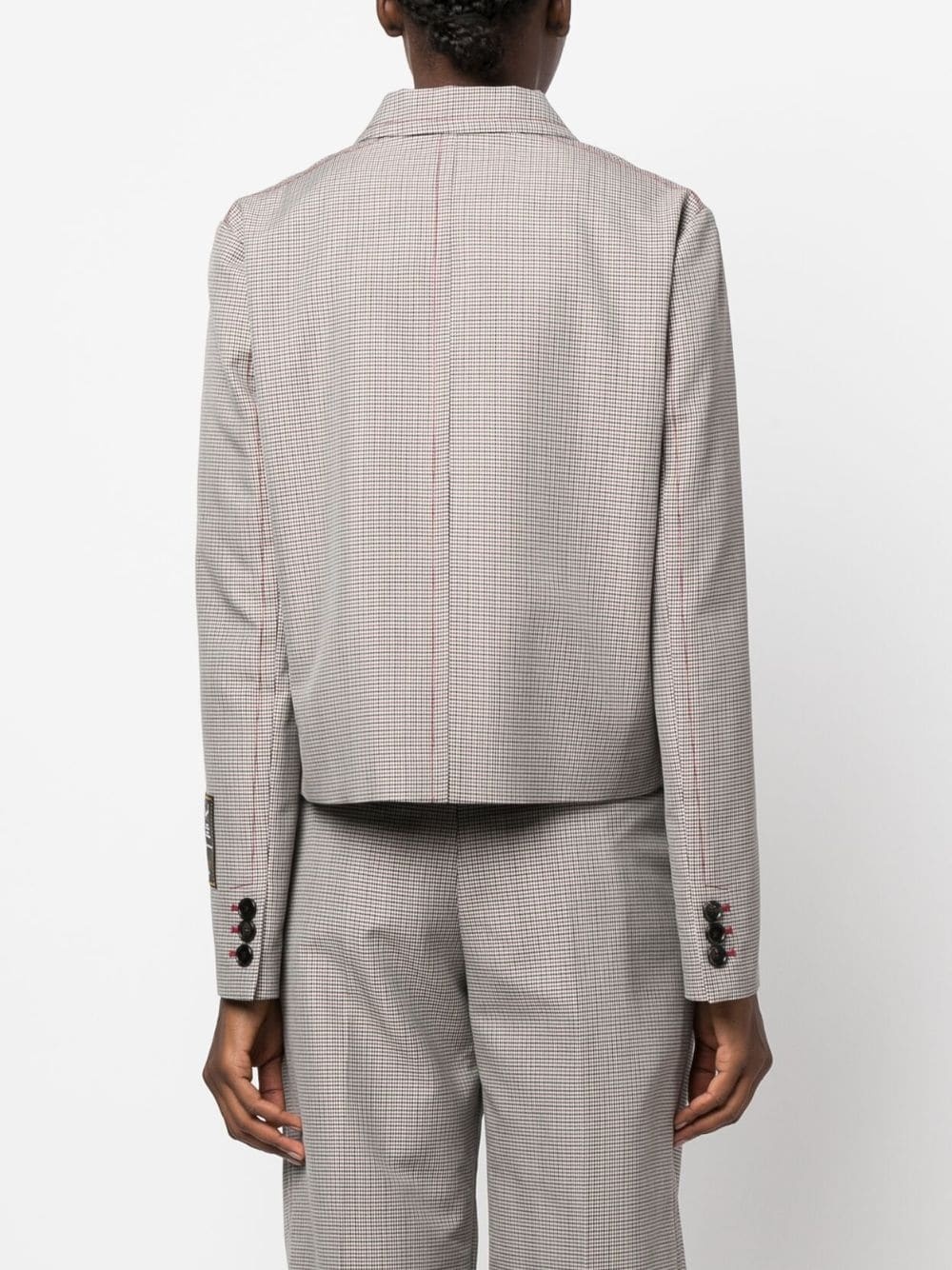 houndstooth-pattern double-breasted blazer - 4