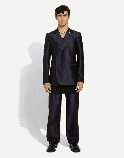 Dolce & Gabbana Double-breasted shantung silk Sicilia-fit jacket outlook