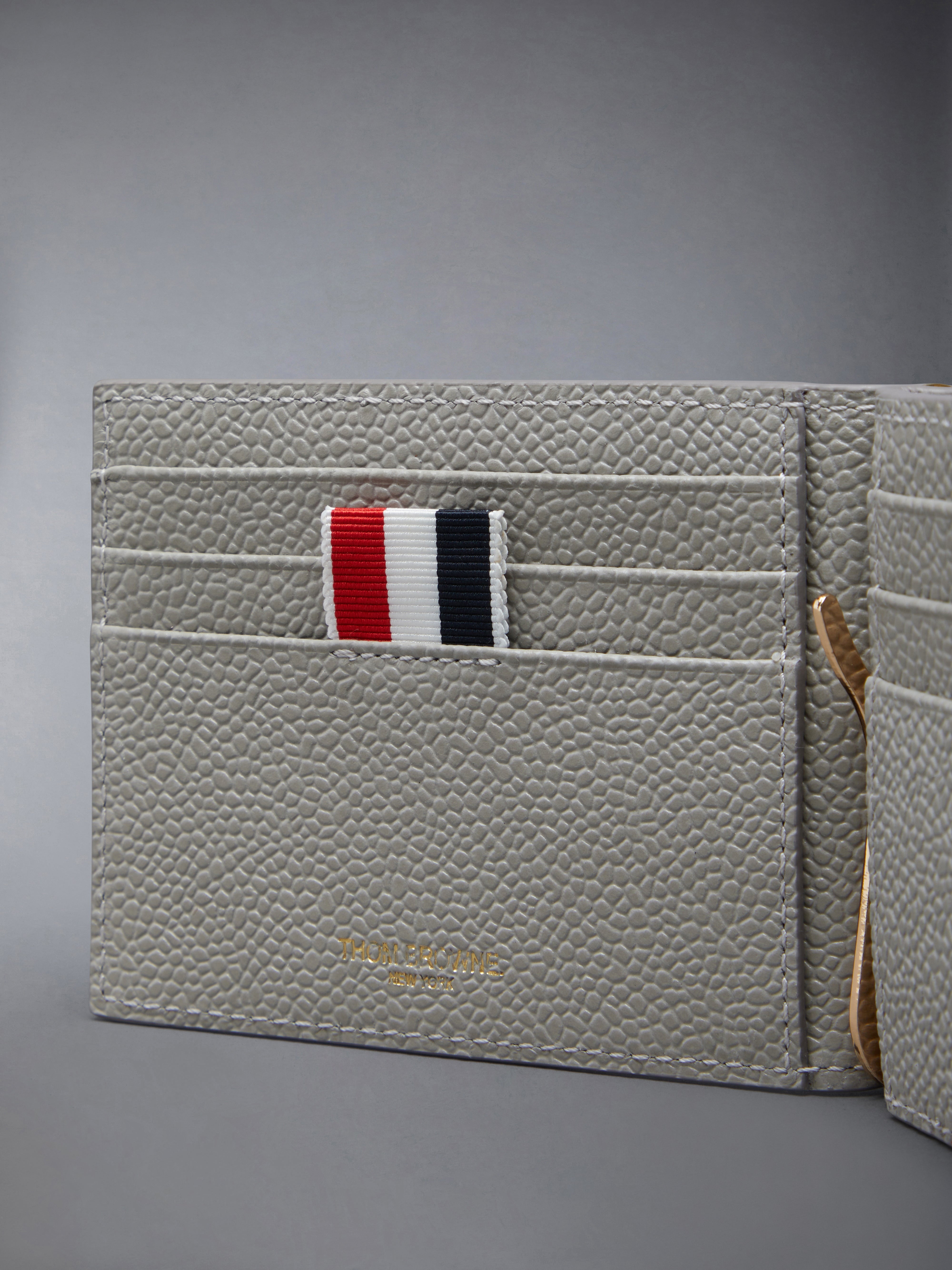 PEBBLE GRAIN LEATHER MONEY CLIP WALLET - 4