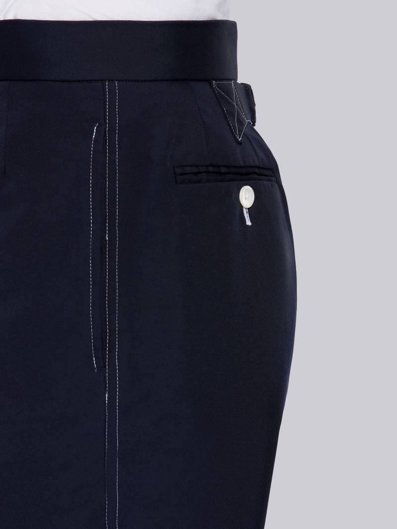 Navy Cotton Typewriter Cloth Double Needle Stitch Classic Shorts 5