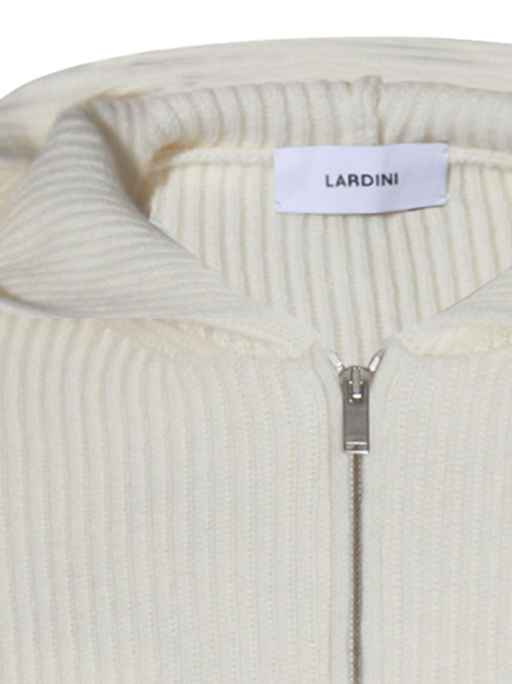 ribbed zip-up knitted hoodie - 4