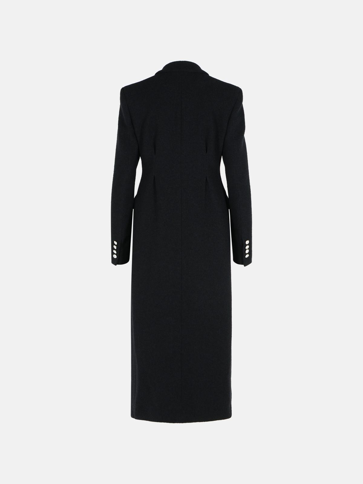 BLACK VIRGIN WOOL BLEND COAT - 3
