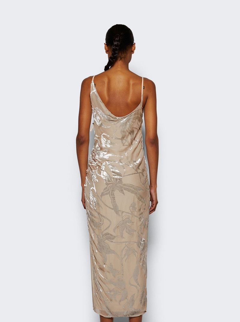 Asymmetrical Buckled Strap Dress Champagne 4