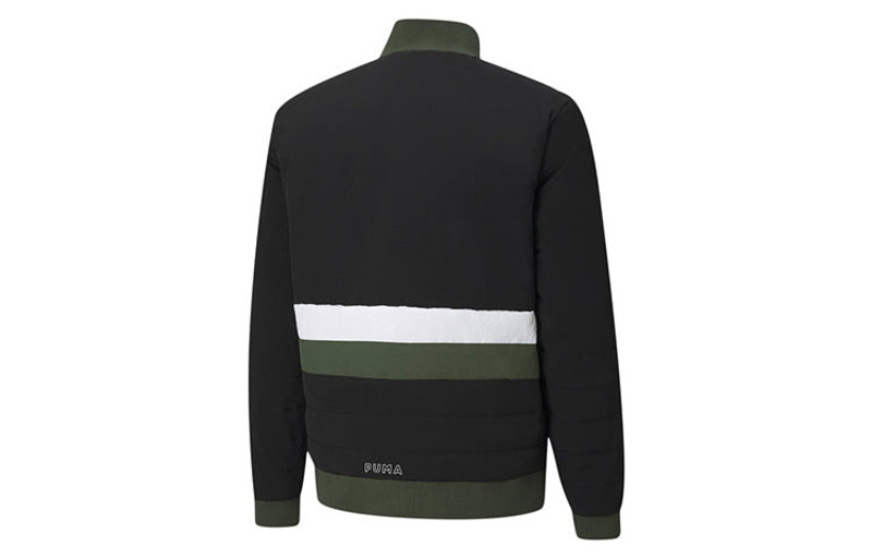 PUMA 사이트맵 퀼트 Puffer 농구 겨울 재킷 '블랙 그린' 599940-02 outlook