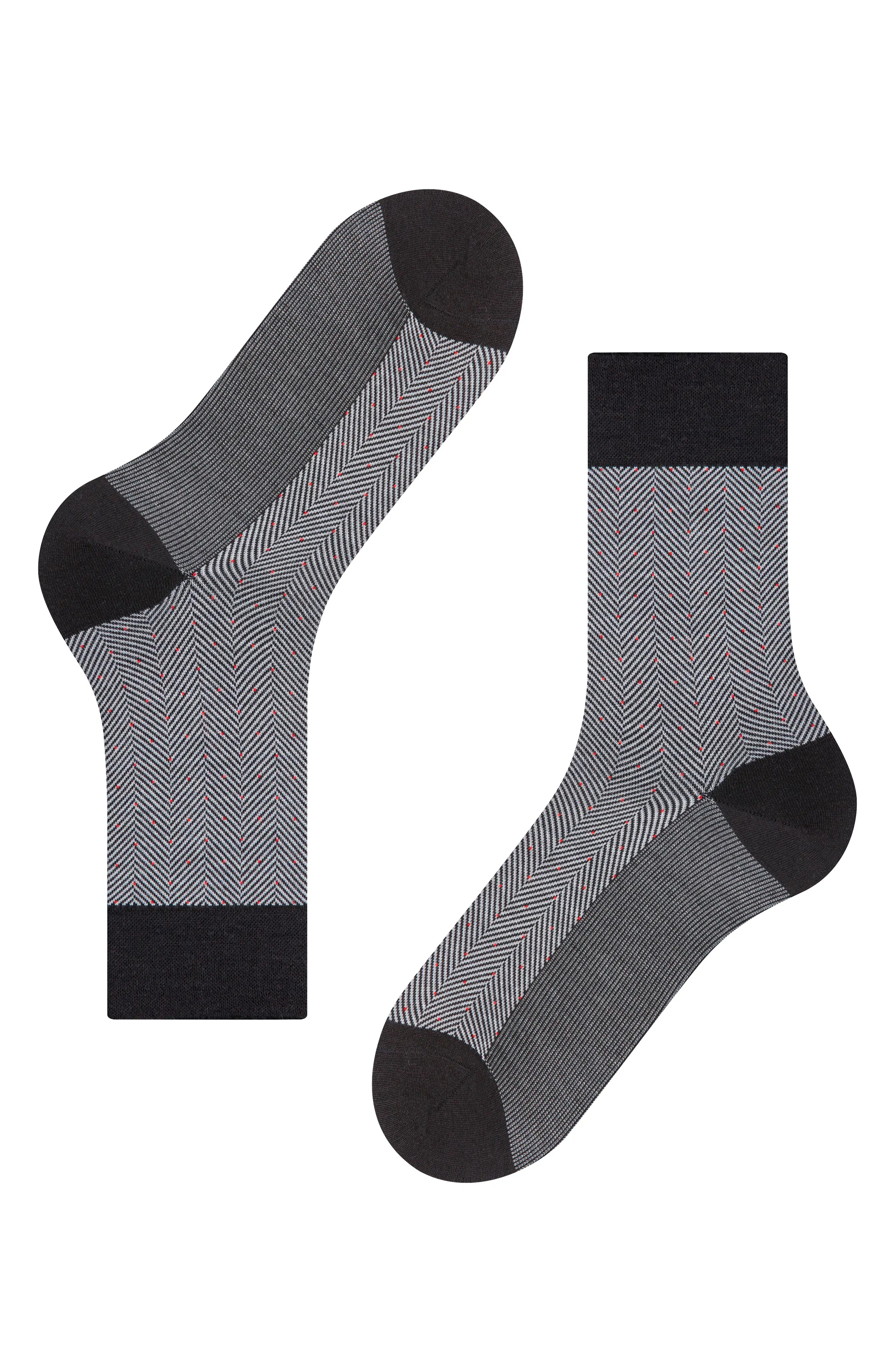 Sensitive Herringbone Wool Blend Socks - 5