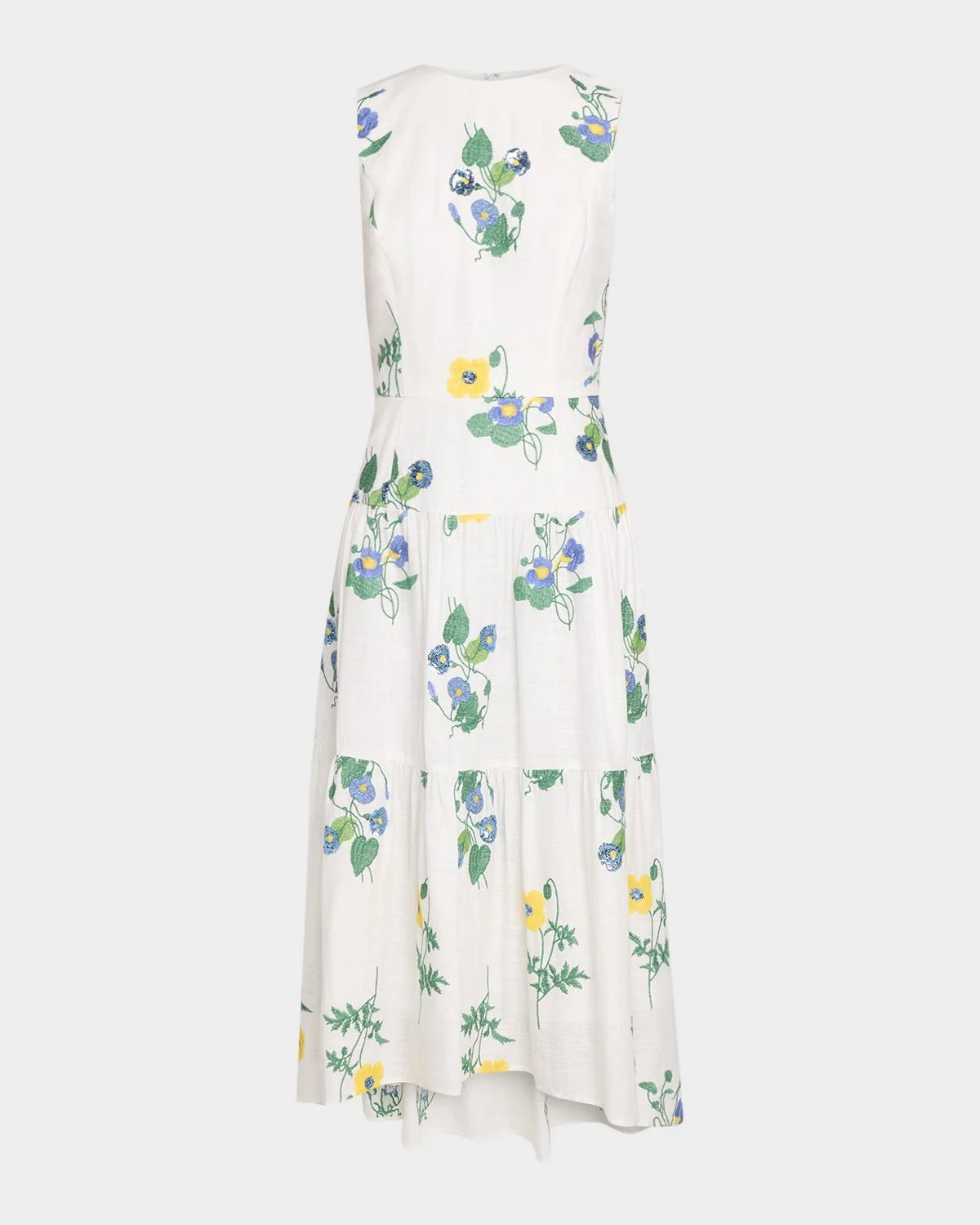 Cambridge Tiered Floral-Embroidered Midi Dress - 1