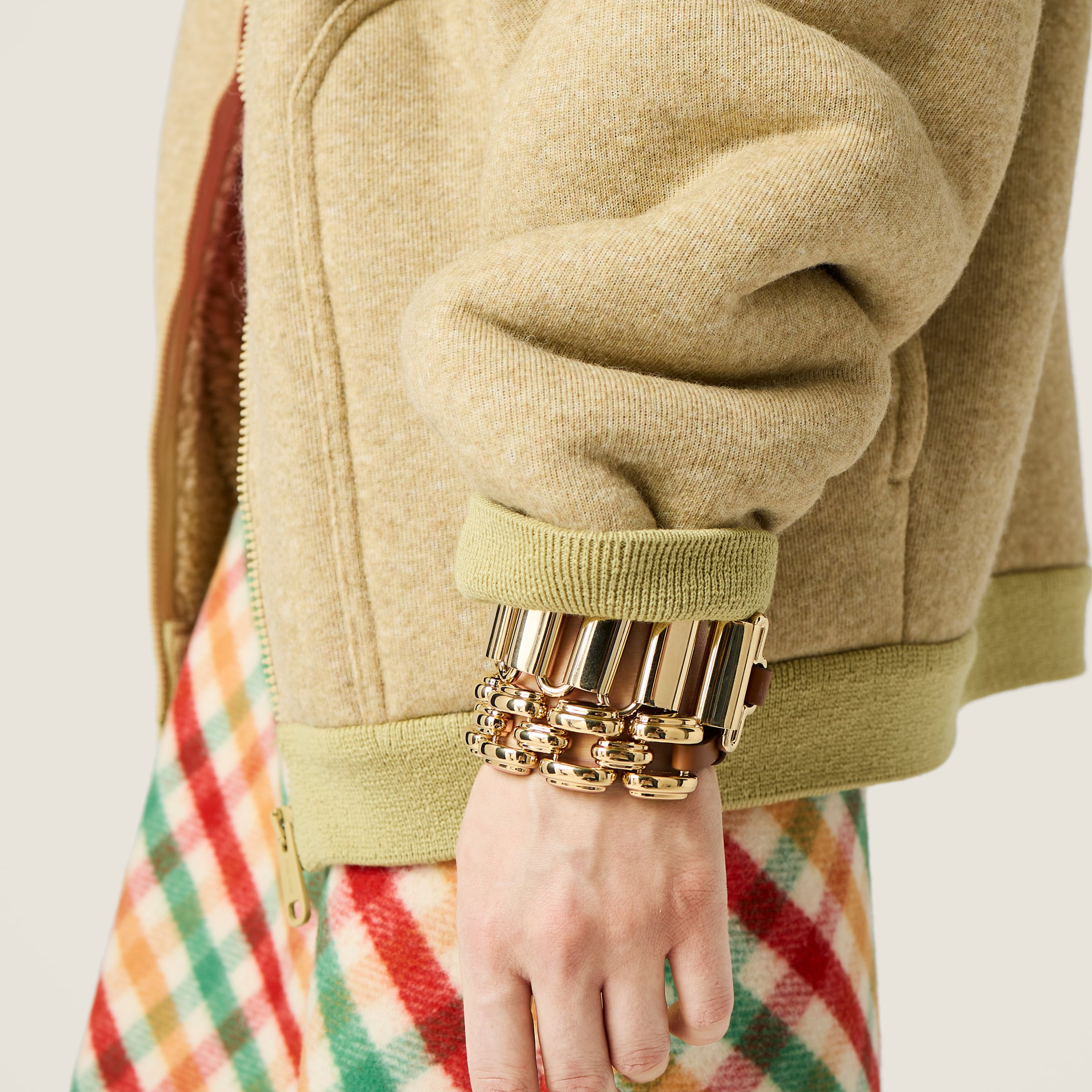 Metal and leather bracelet - 4