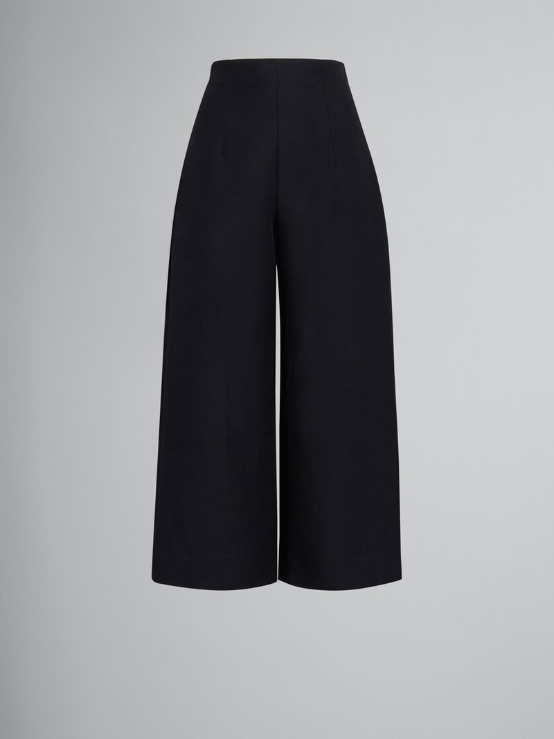 BLACK CADY CROPPED TROUSERS 1