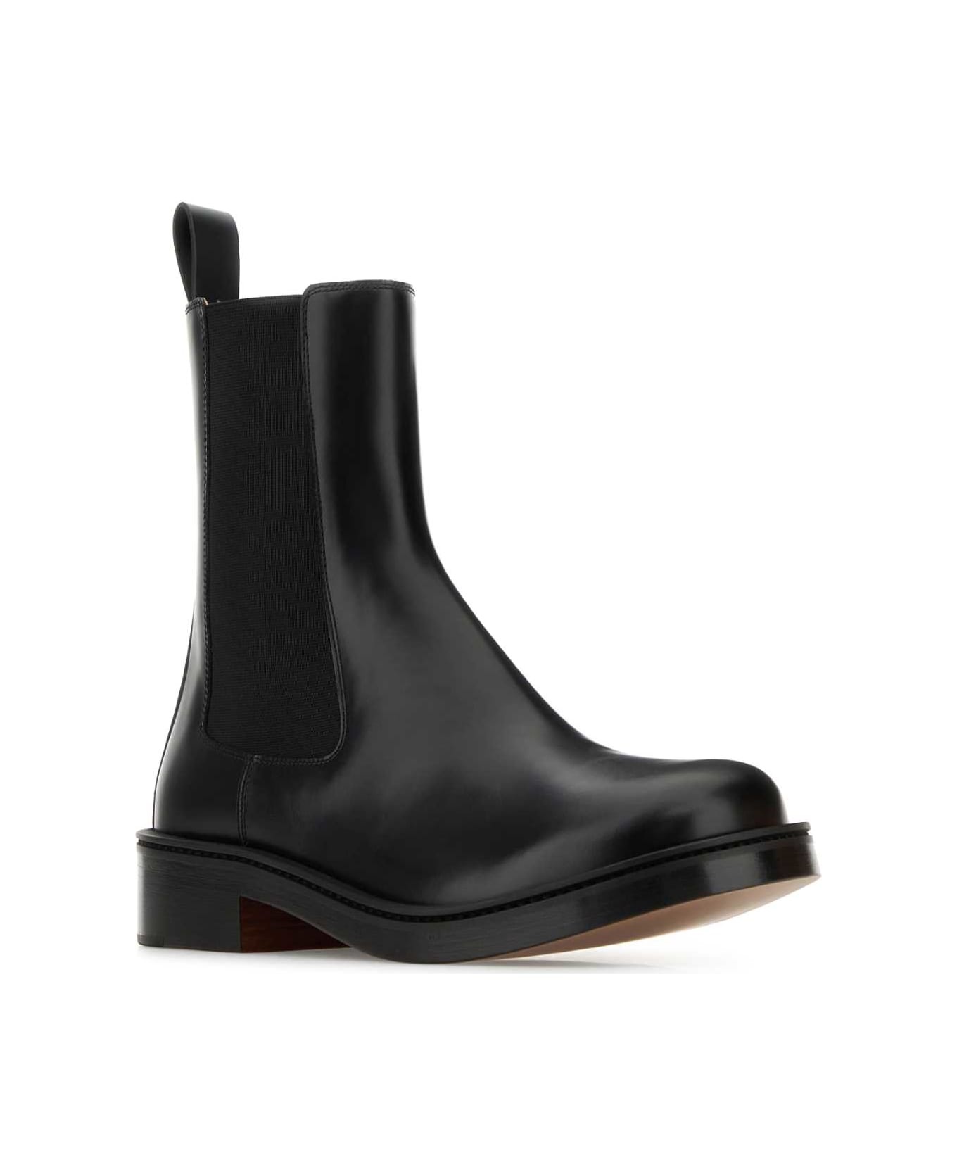 Black Leather Ankle Boots - 2