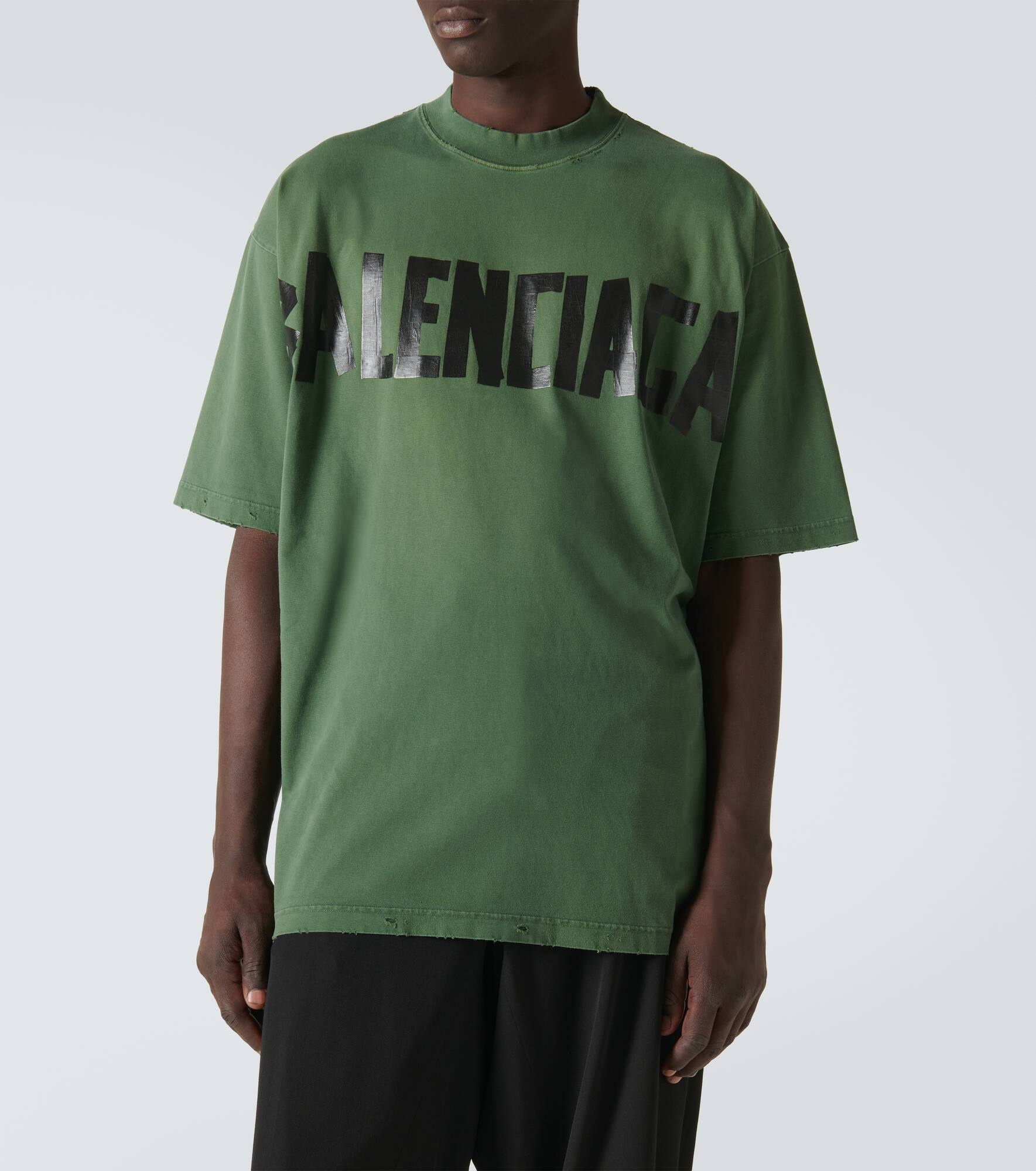 Tape cotton-blend jersey T-shirt - 3