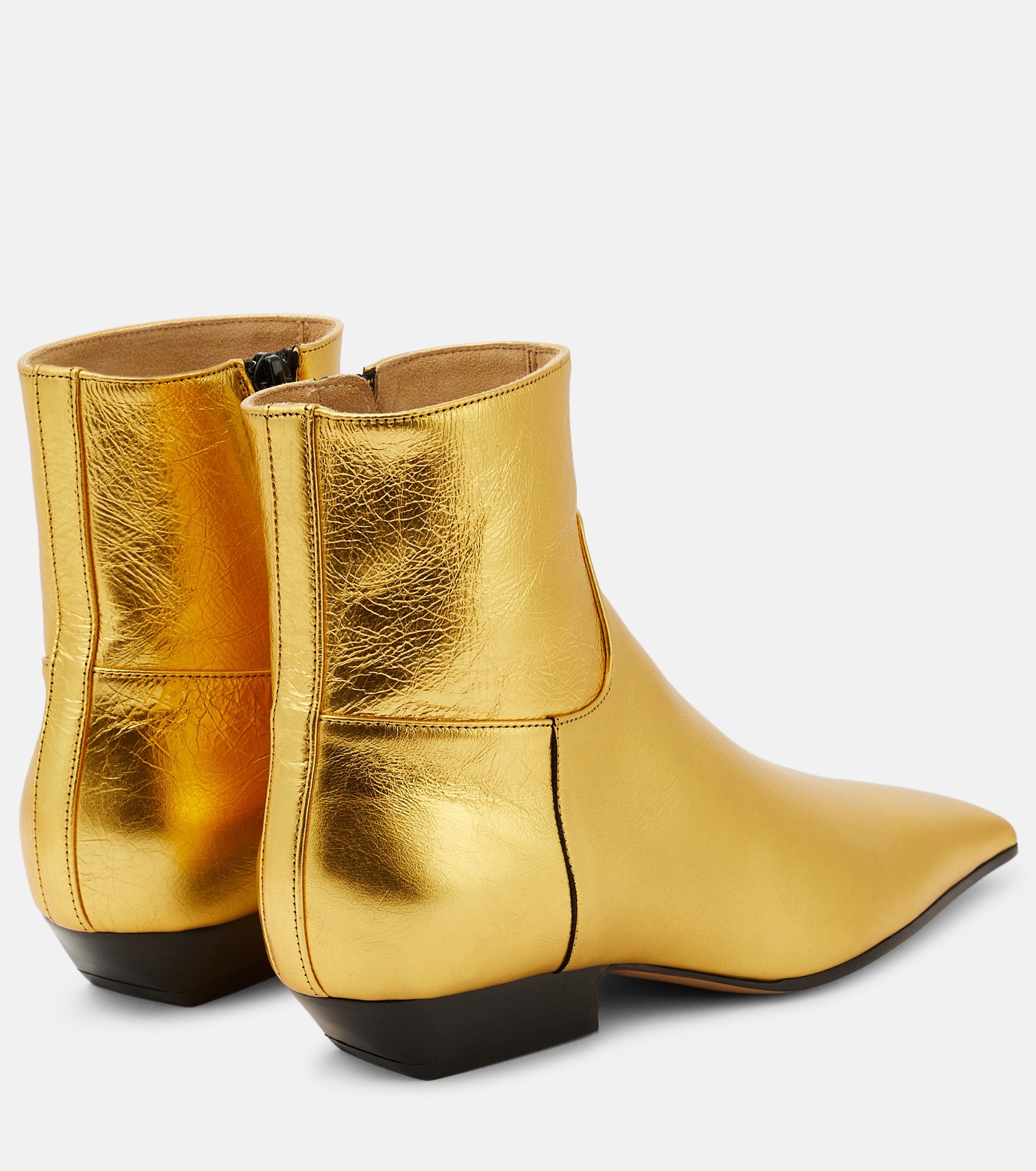Marfa metallic leather ankle boots - 3