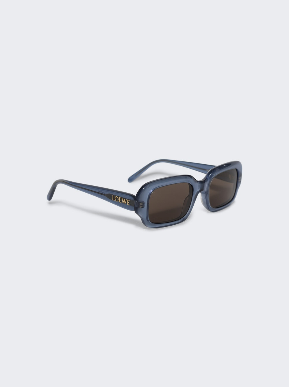 Slim Sunglasses Shiny Light Blue And Brown - 4