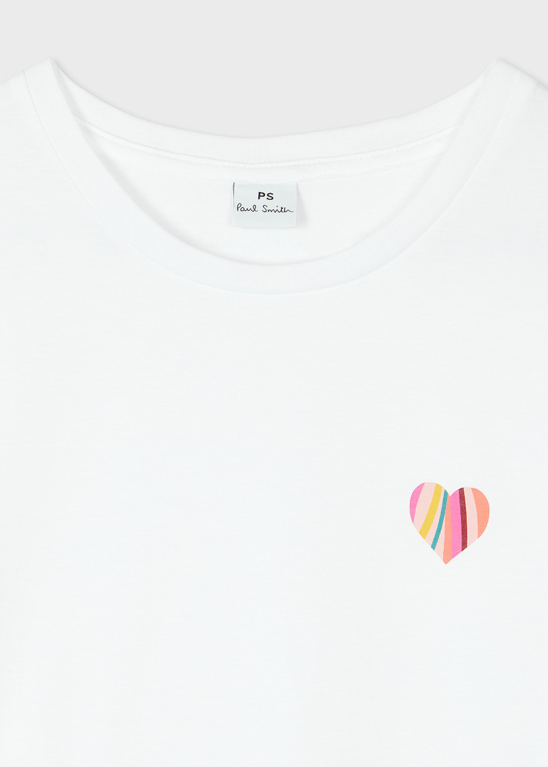 Paul Smith Women's White 'Swirl' Heart T-Shirt outlook