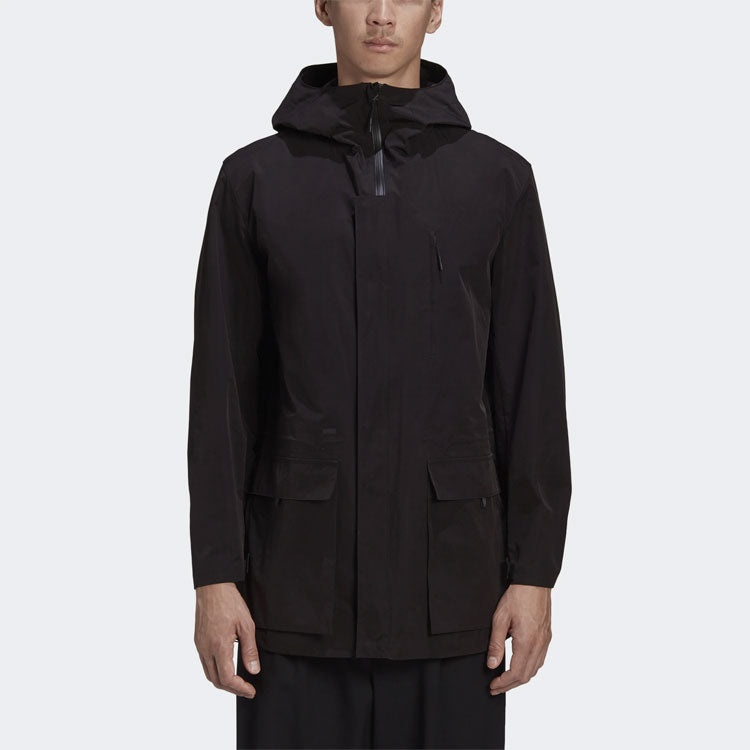 Men's Y-3 Casual hooded Windproof Jacket Black GK4569 - 3