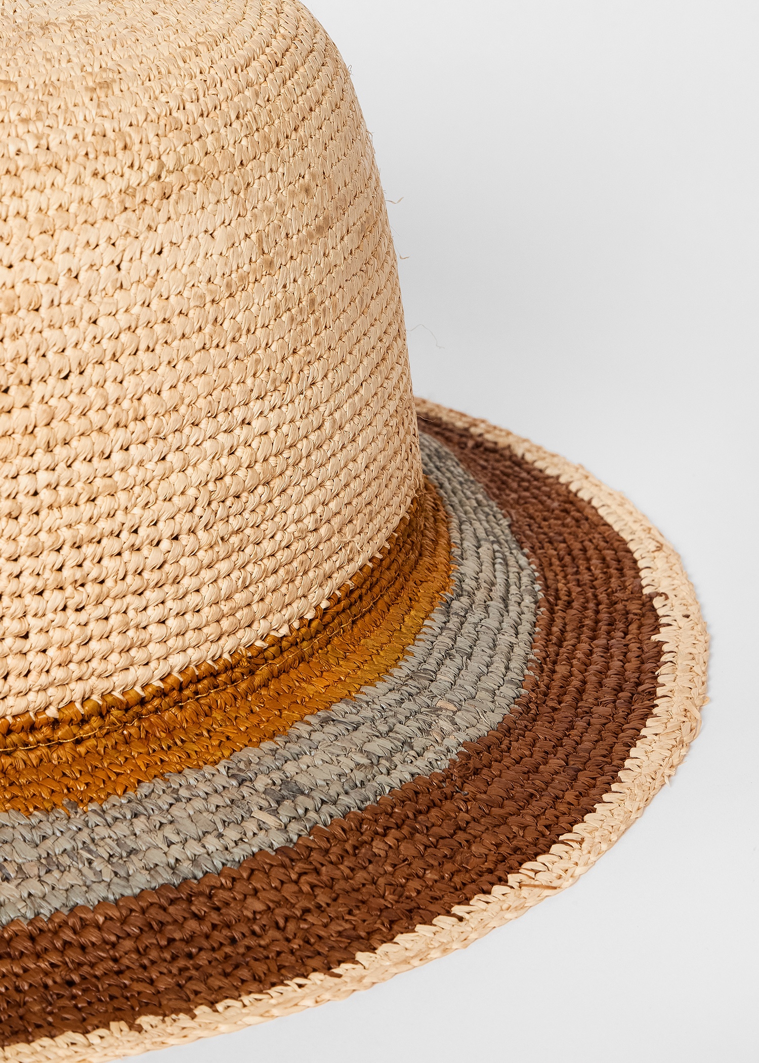Tan Stripe Straw Hat - 3