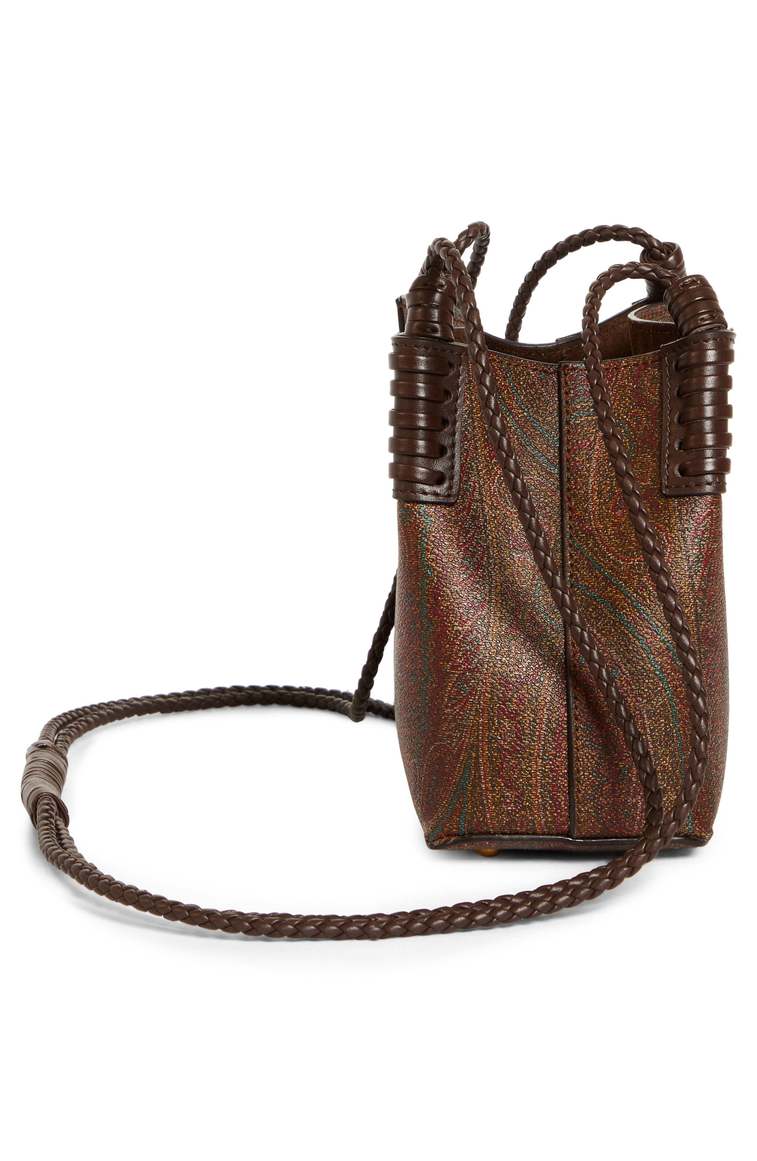 Etro Extra Small Libra Arnica Coated Canvas Crossbody Bag in Brown at Nordstrom - 5