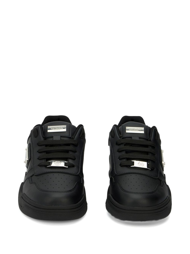 perforated logo plaque trainers 3
