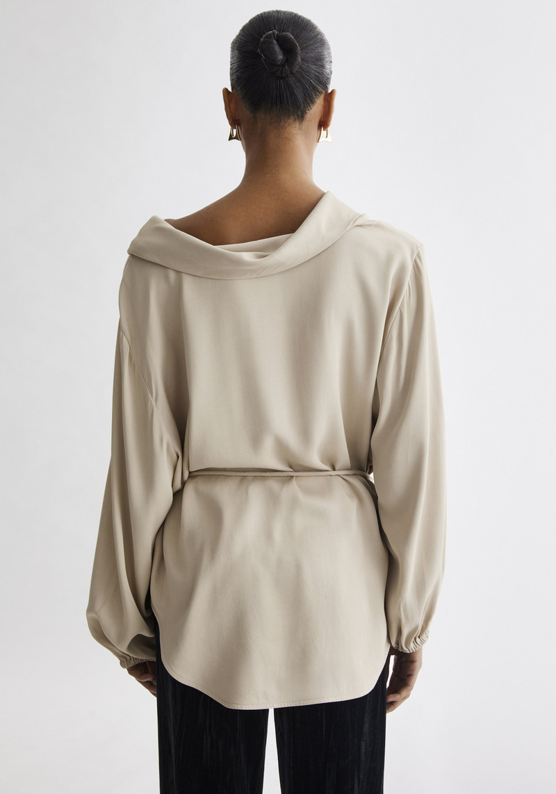 SORAYA Tie detail satin top 6