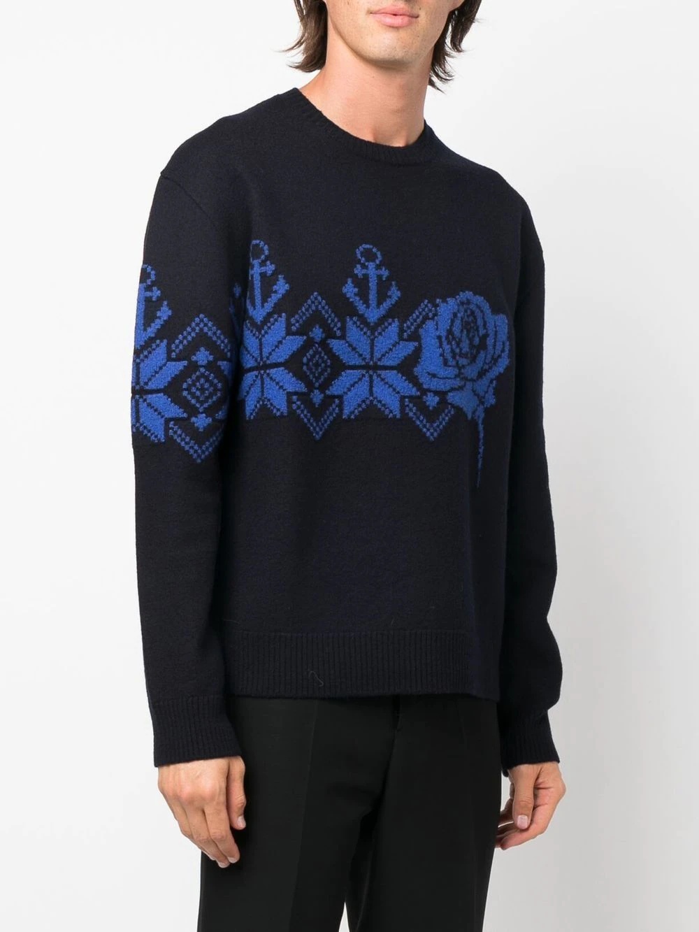 patterned jacquard jumper - 3