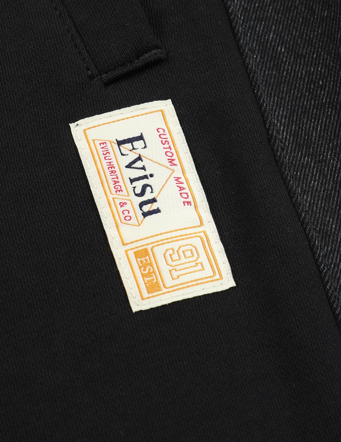 DENIM AND TERRY RECONSTRUCTED WIDE-LEG JEANS - 7