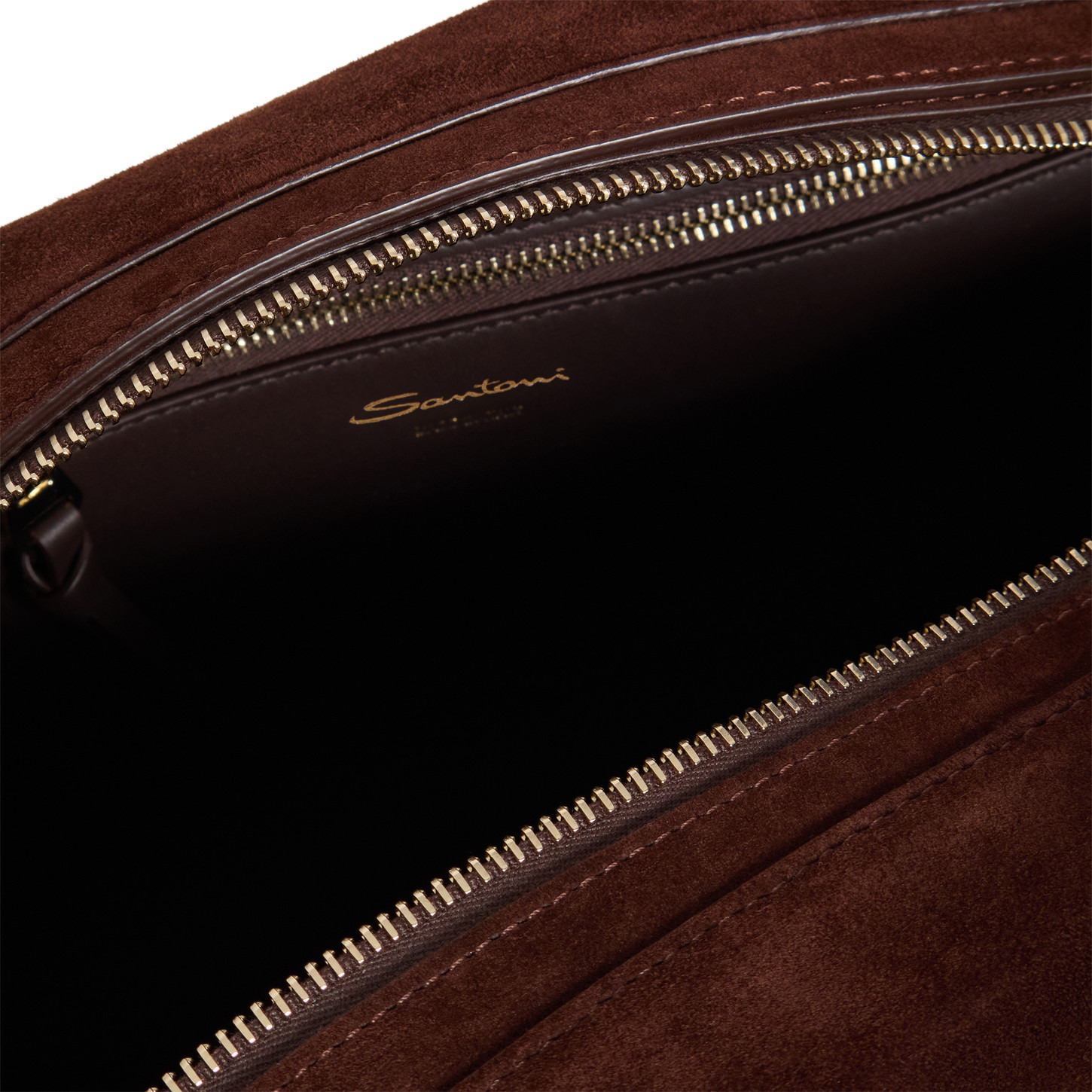 Dark brown suede shoulder bag - 6