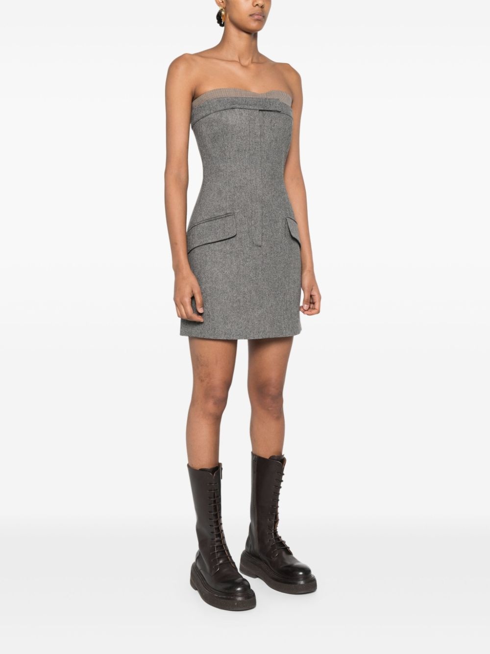 tweed mini dress - 3