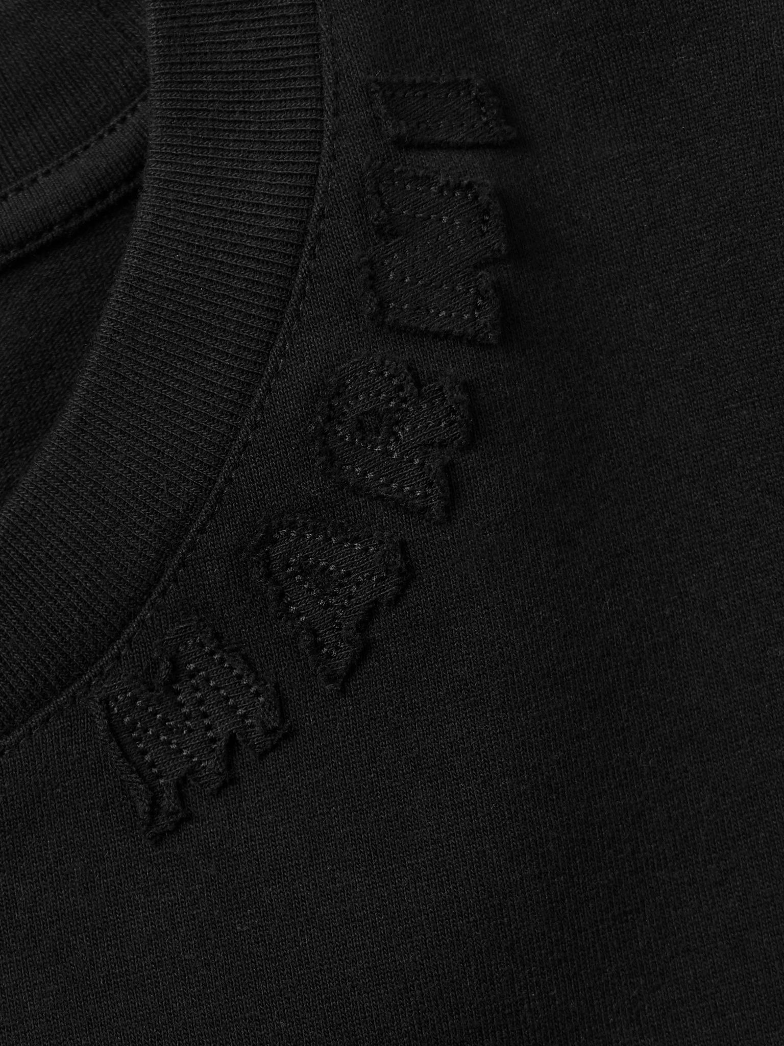 Logo-Appliquéd Cotton-Jersey T-Shirt Black - 4