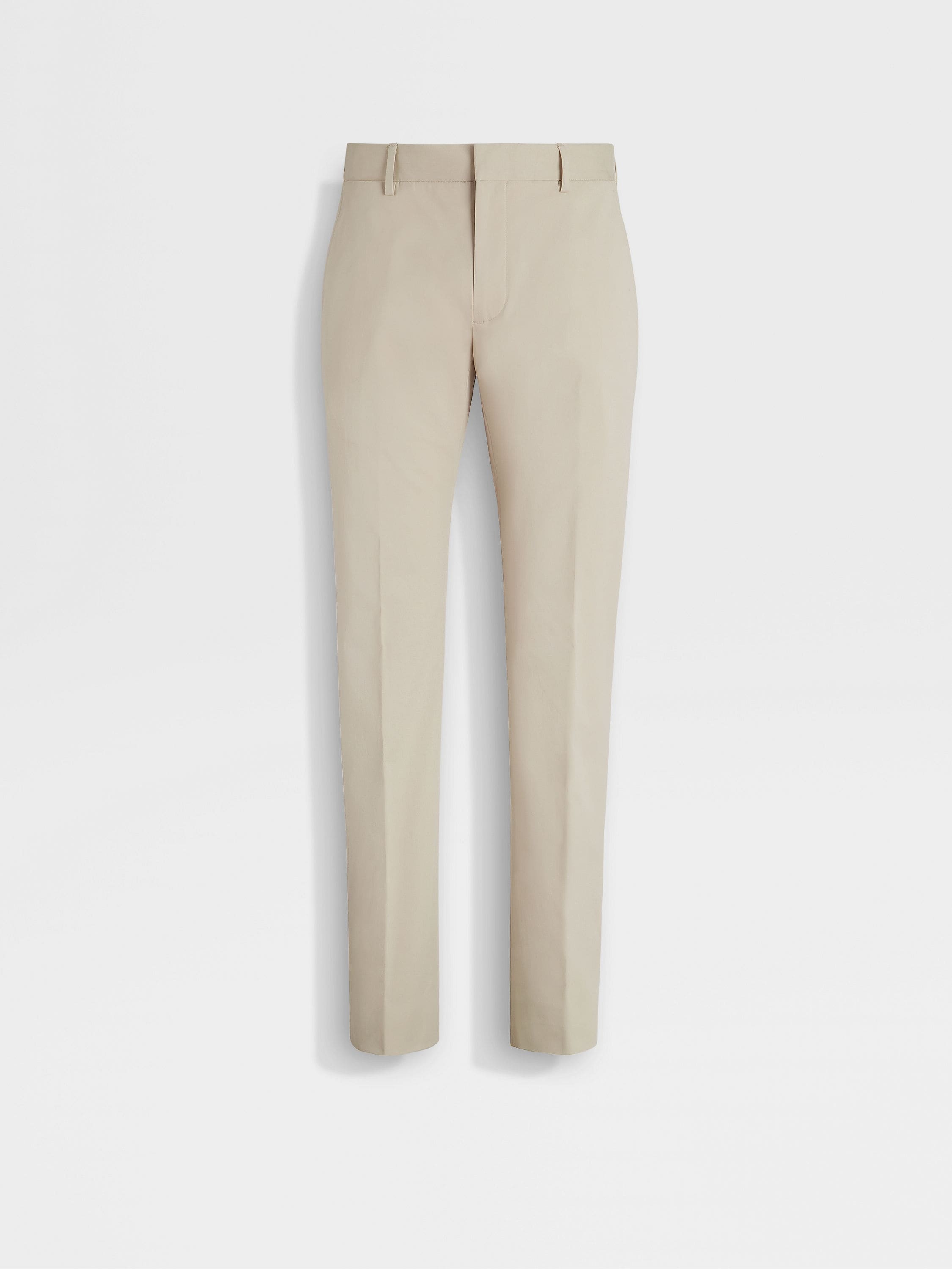 OFF WHITE STRETCH COTTON PANTS - 1