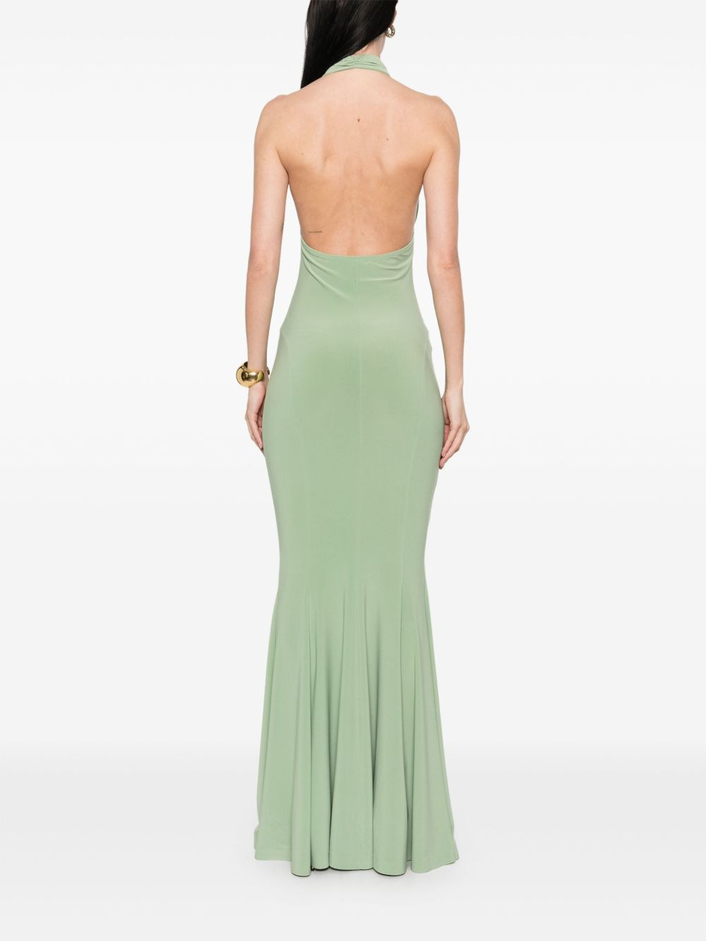 cross-halter fishtail gown - 4