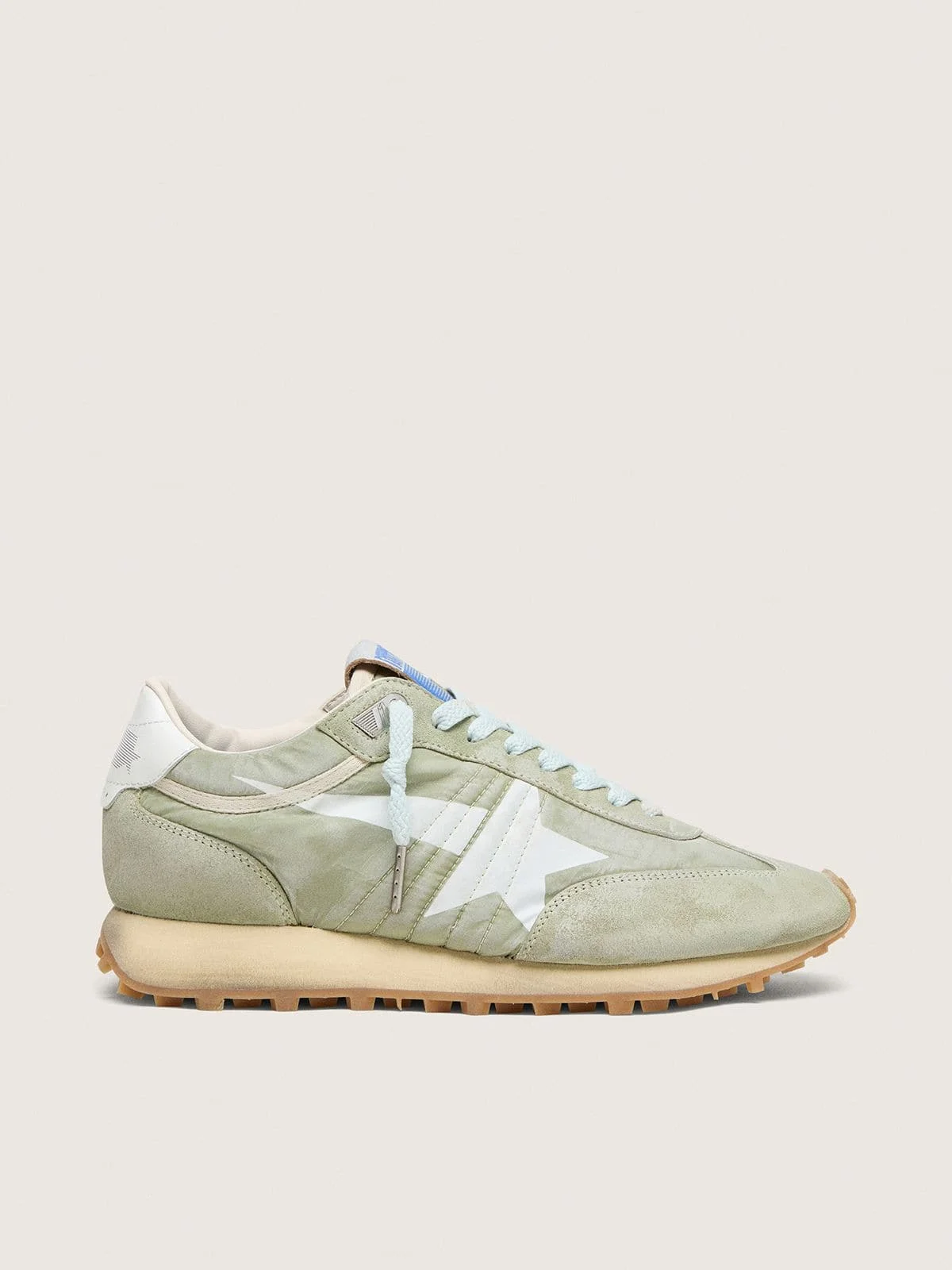 Women’s Marathon in sage-green nylon with white star - 1