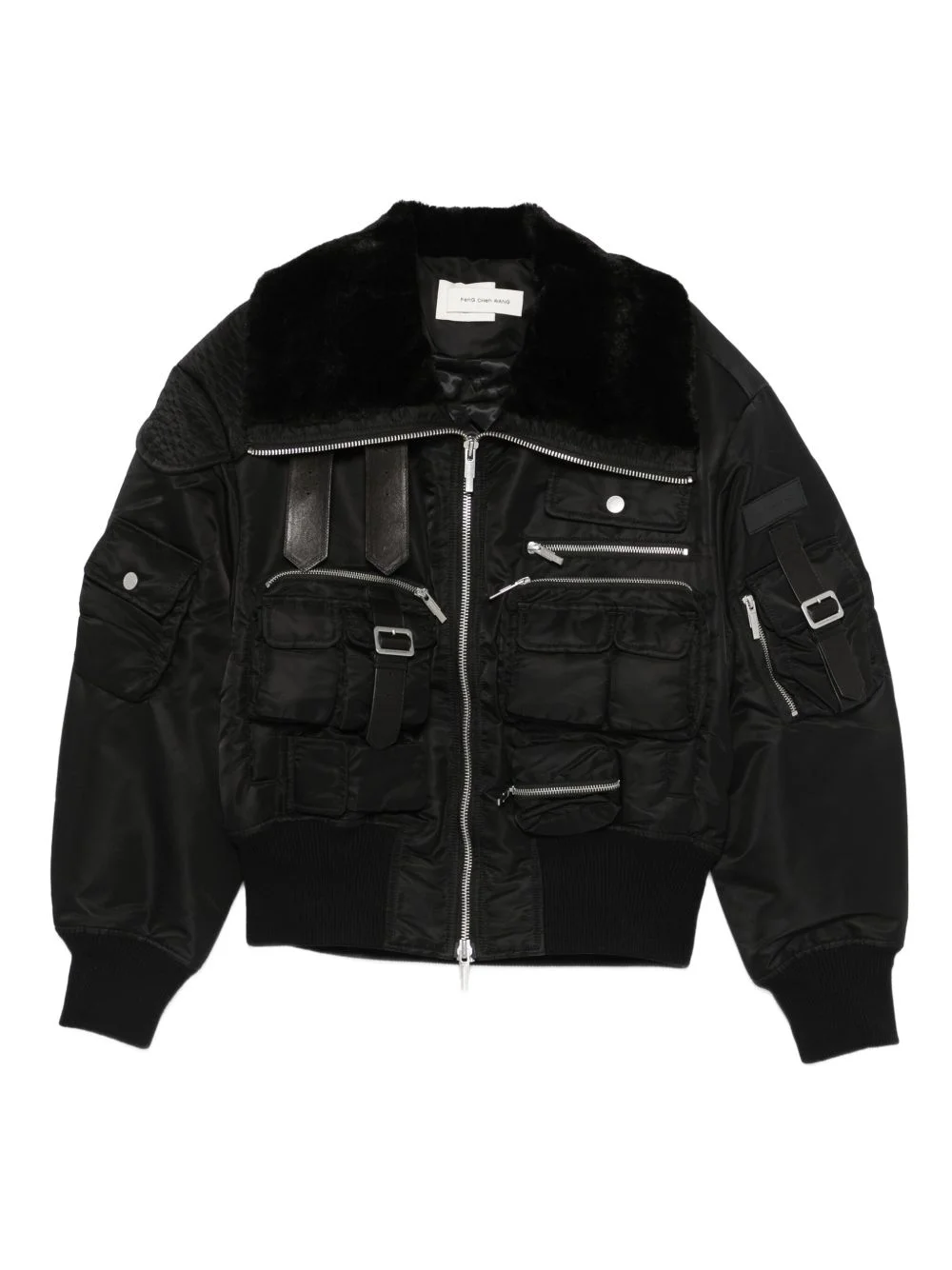 fur-collar multi-pocket jacket - 1