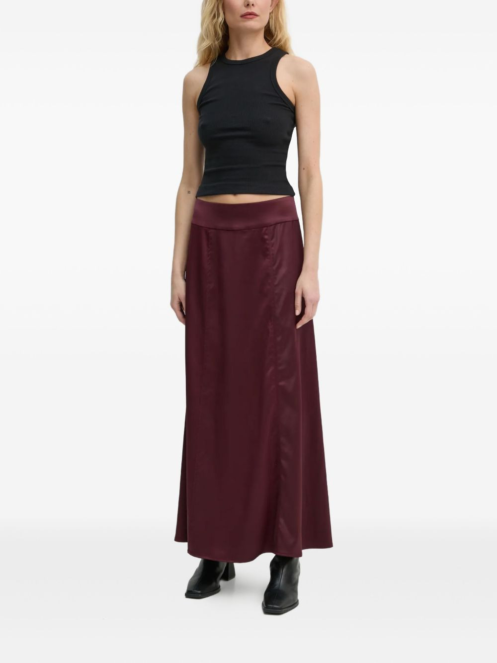 satin-panelled maxi skirt - 2