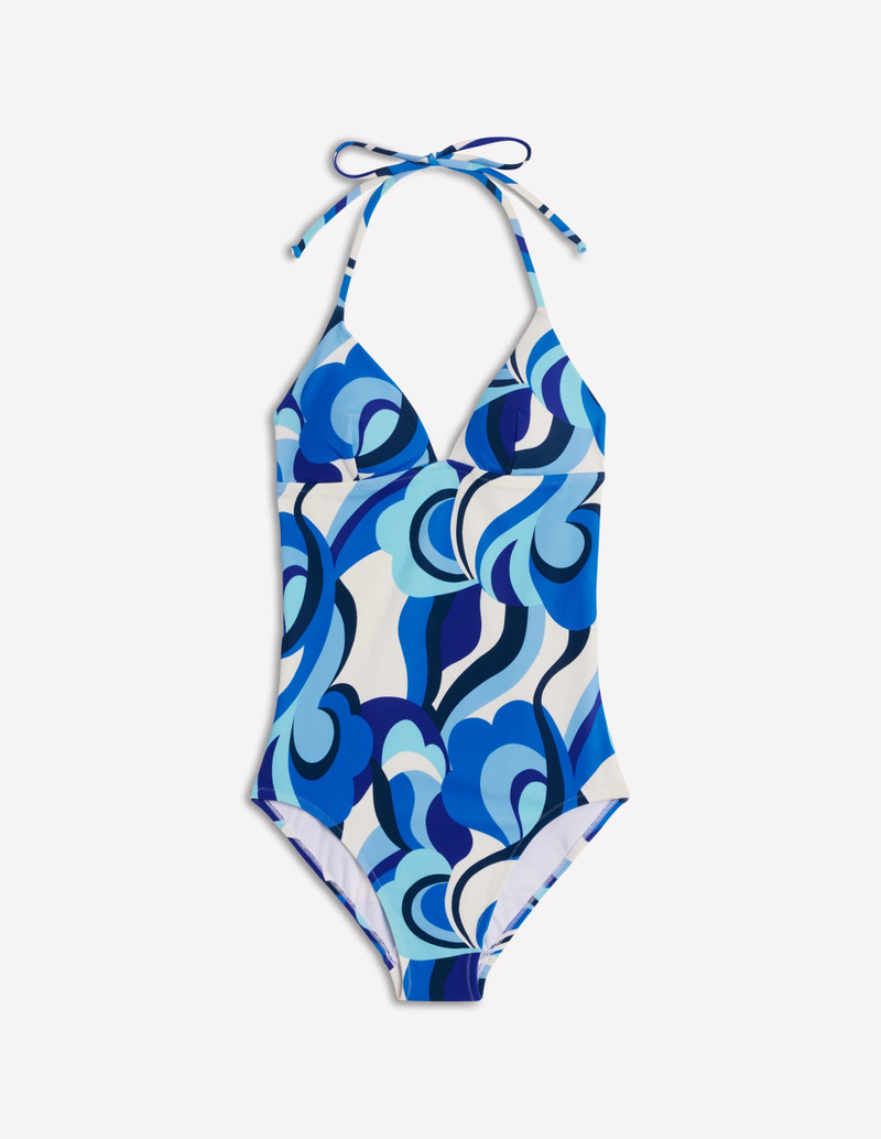Symi String Swimsuit-Blue, Abstract Swirl 6