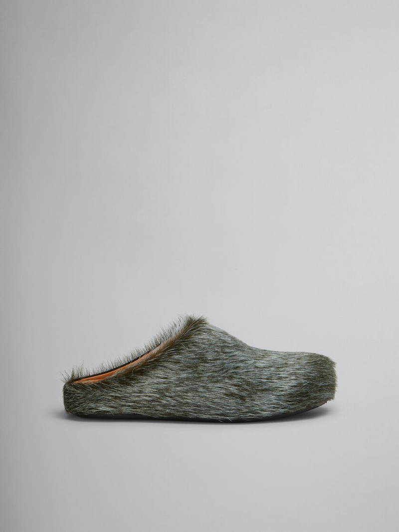 BLUE-GREY LONG HAIR CALFSKIN FUSSBETT SABOT 1