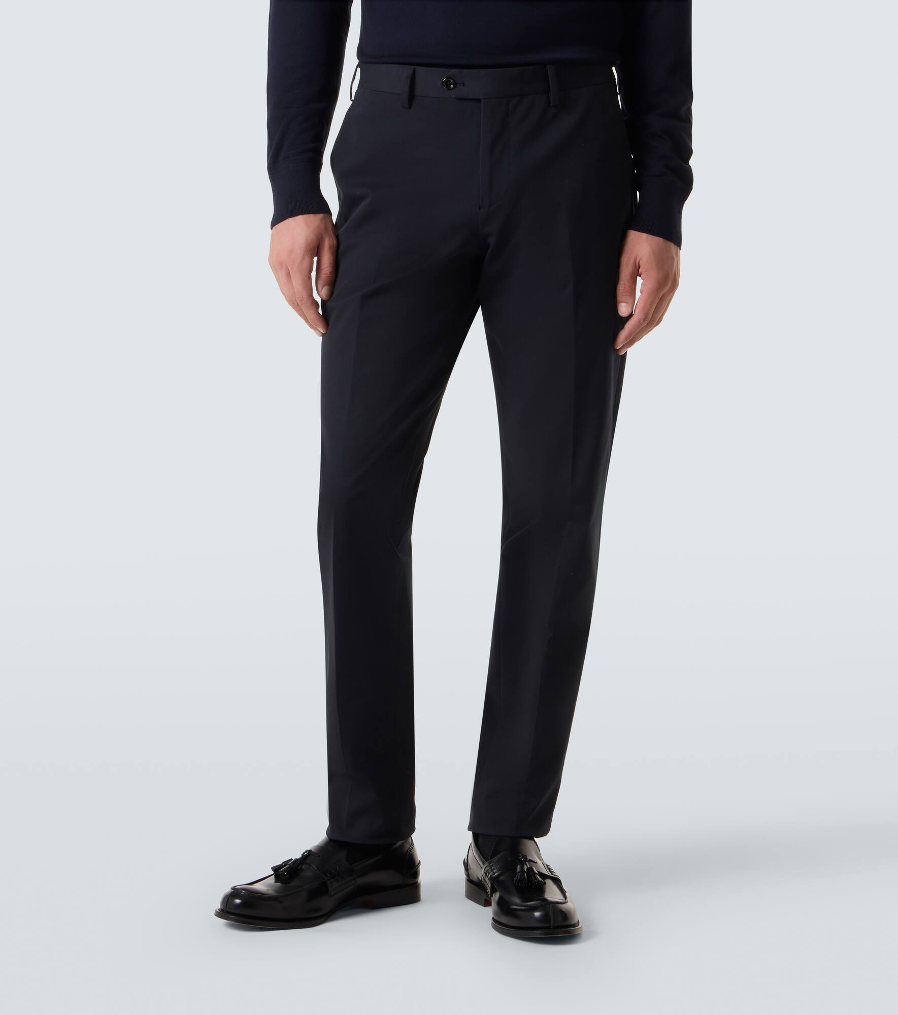 Cotton-blend slim pants - 3