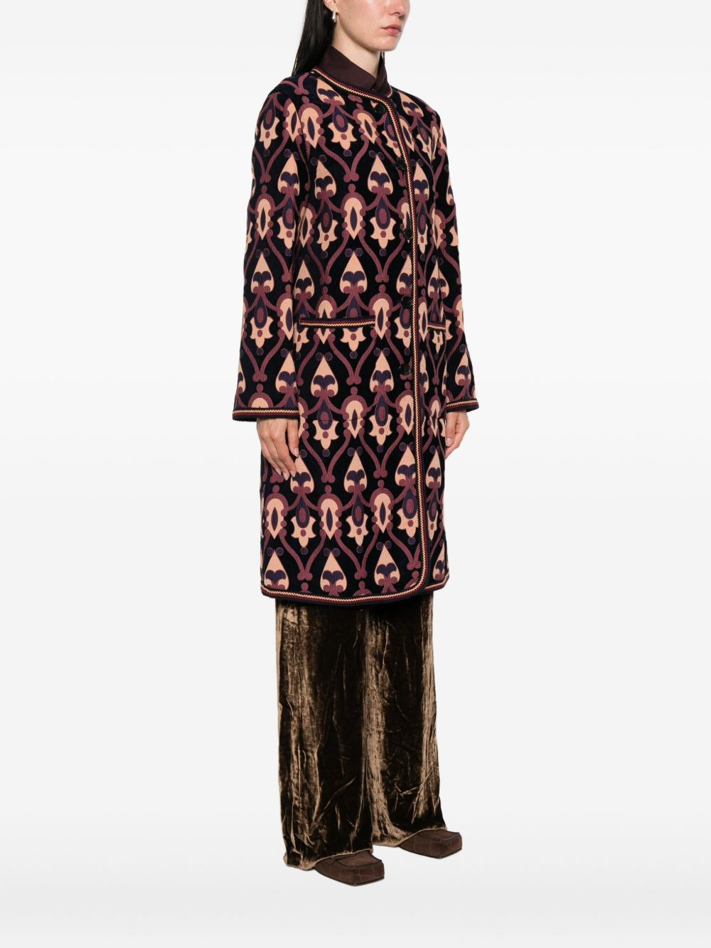 paisley-pattern reversible coat - 3