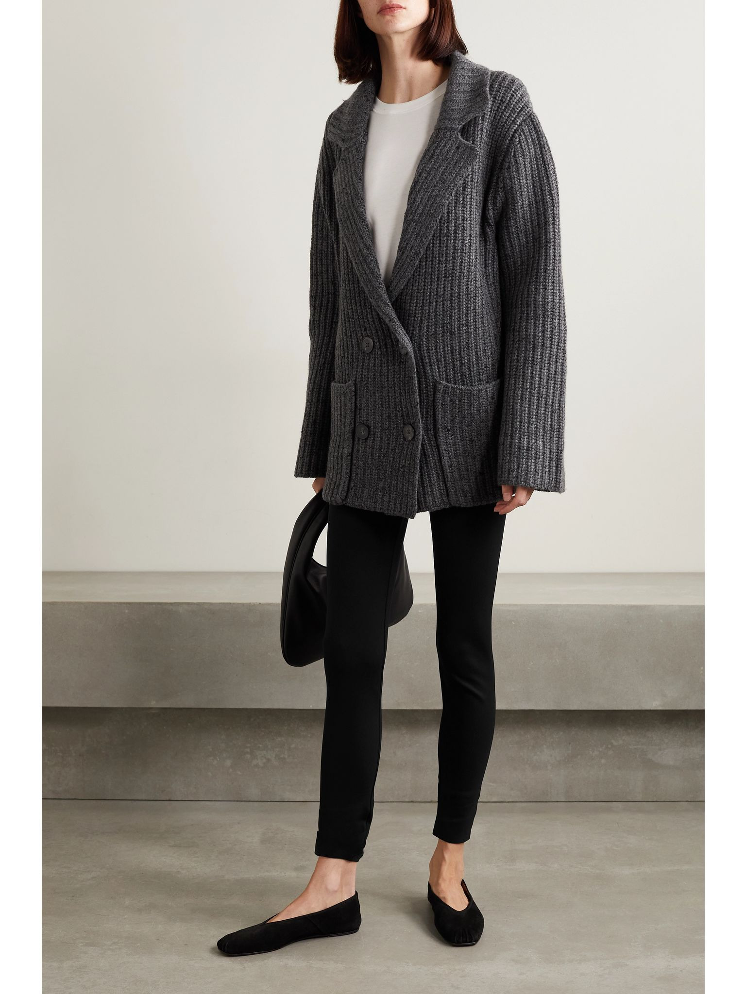 Essentials Woolworth stretch-ponte leggings Black - 2