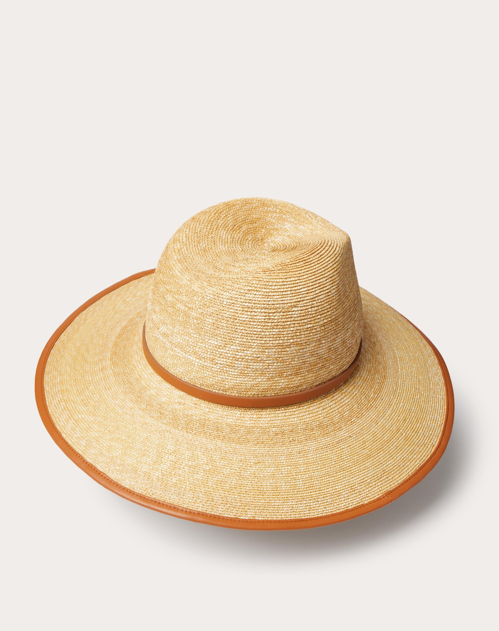 VLOGO SIGNATURE STRAW AND LEATHER FEDORA HAT - 3