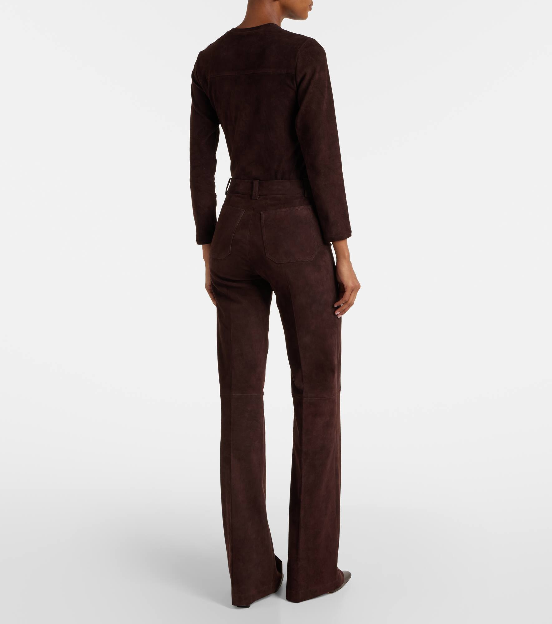 Lizzy high-rise suede wide-leg pants - 3