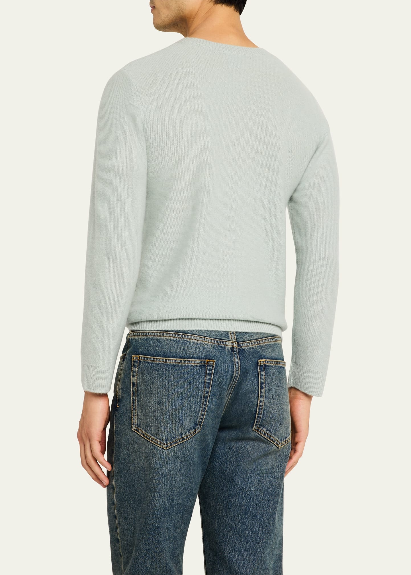 Men's Textured Cashmere Crewneck Sweater - 3