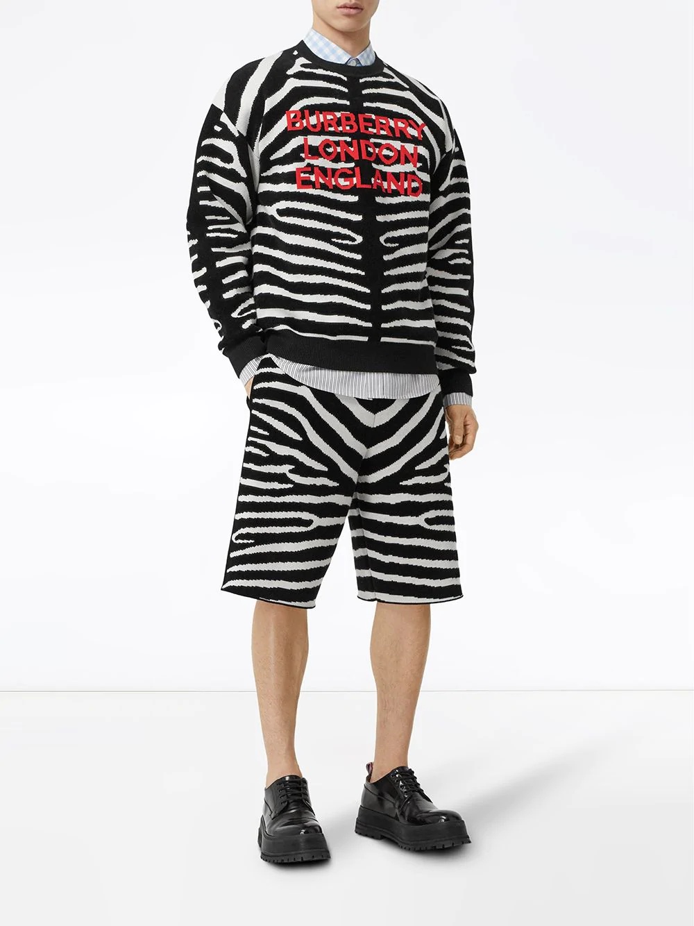 zebra and logo jacquard jumper - 2