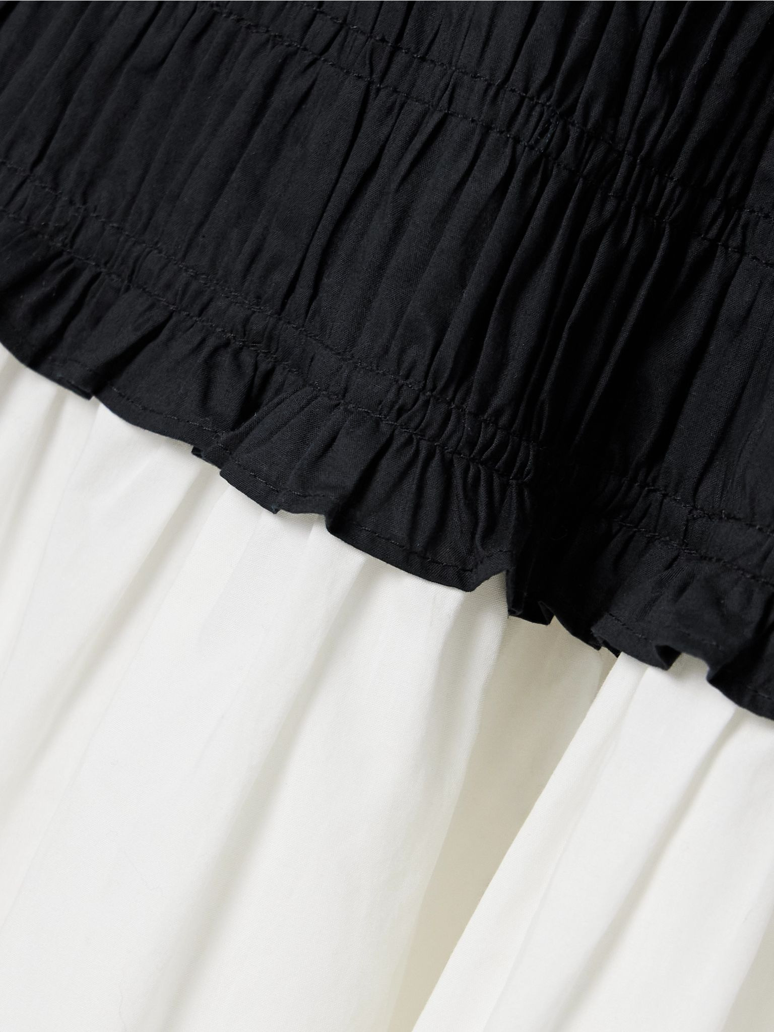 Enya two-tone ruched organic cotton-poplin midi dress Black - 4