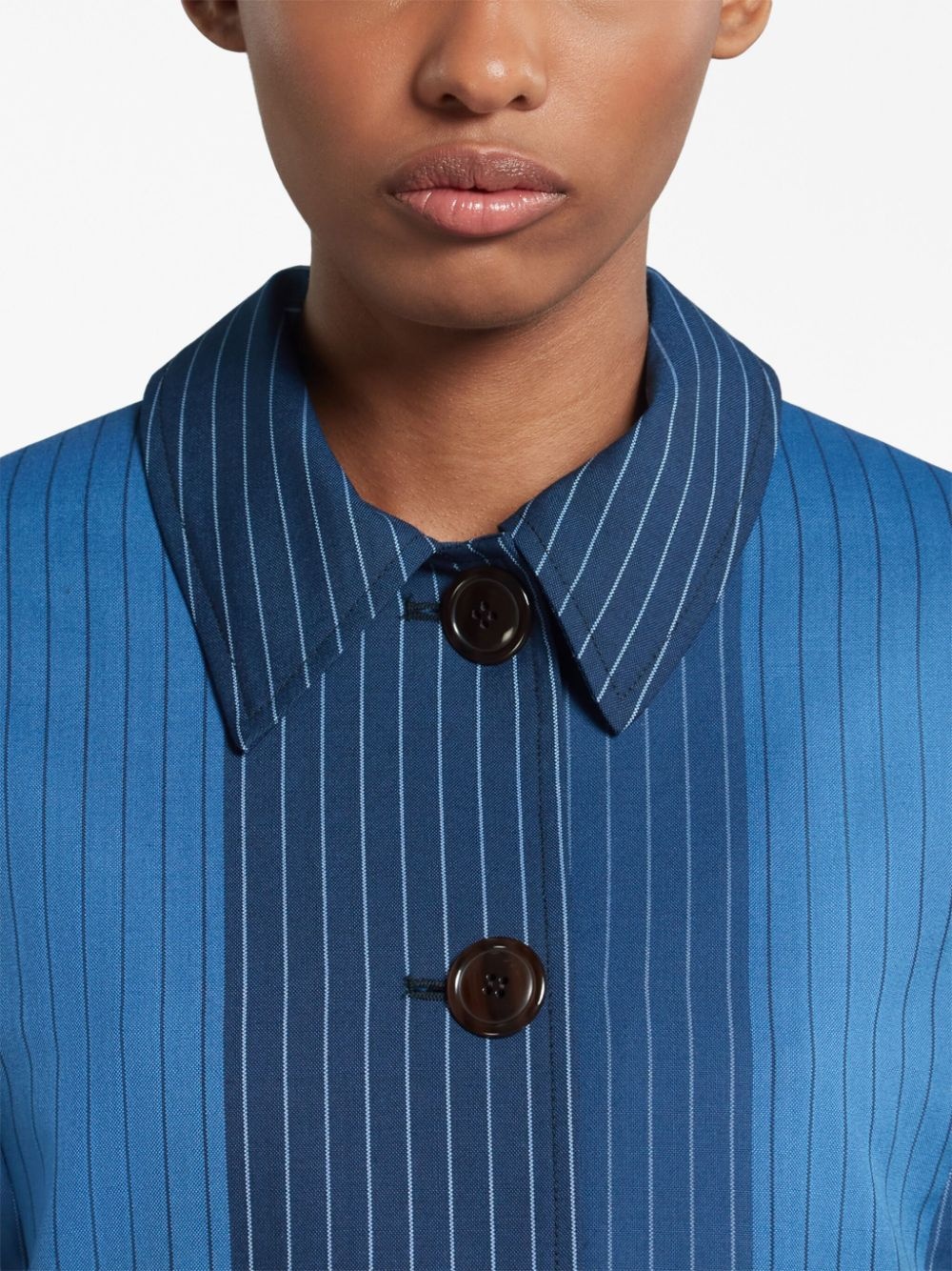 pinstripe-pattern virgin wool jacket - 5