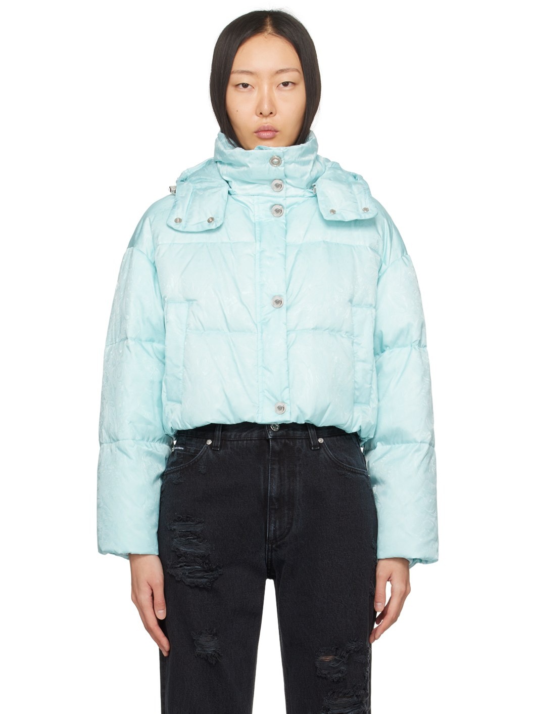 Blue Barocco Down Jacket - 1