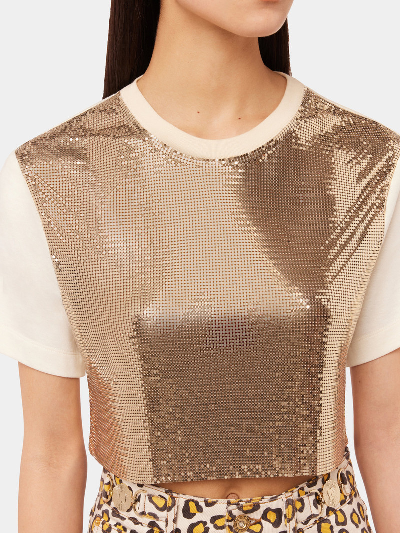 NUDE TOP IN SHINY MIX-MESH 5