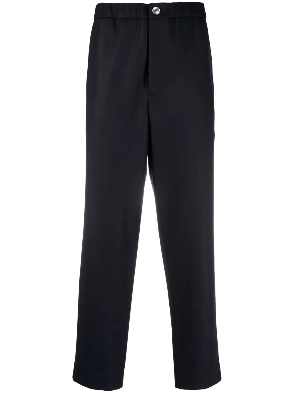 elasticated wool-blend trousers - 1