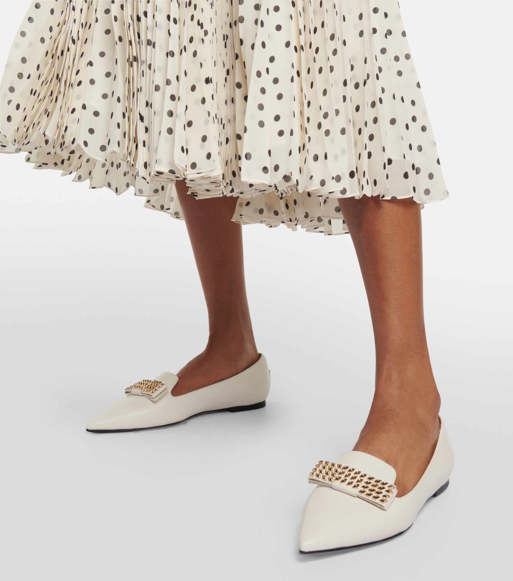 靴 JIMMY CHOU Gala JIMMY CHOO Gala embellished leather ballet flats | REVERSIBLE