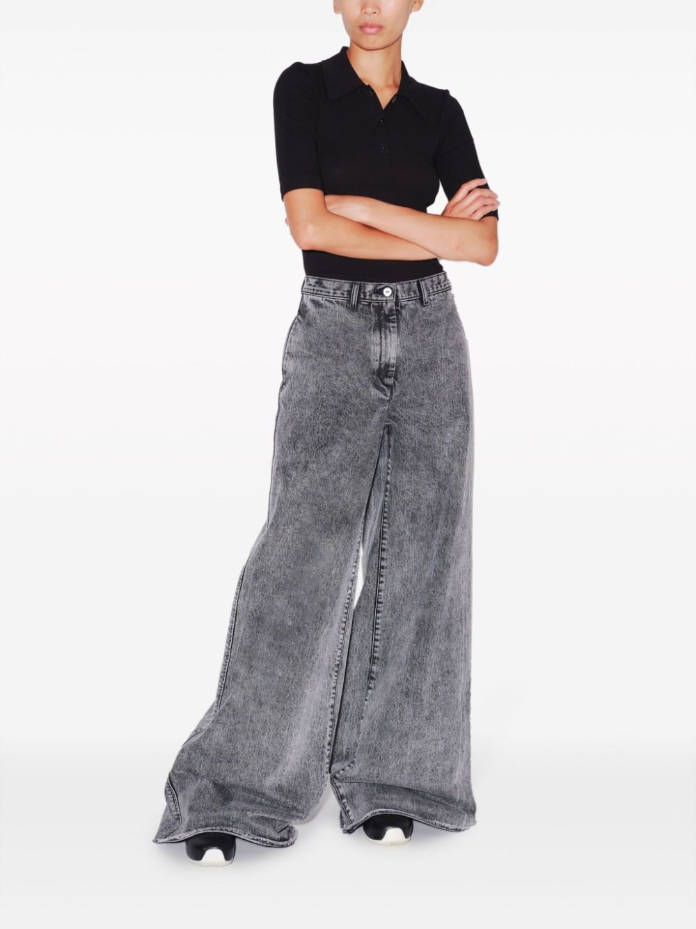acid-wash wide-leg jeans - 2