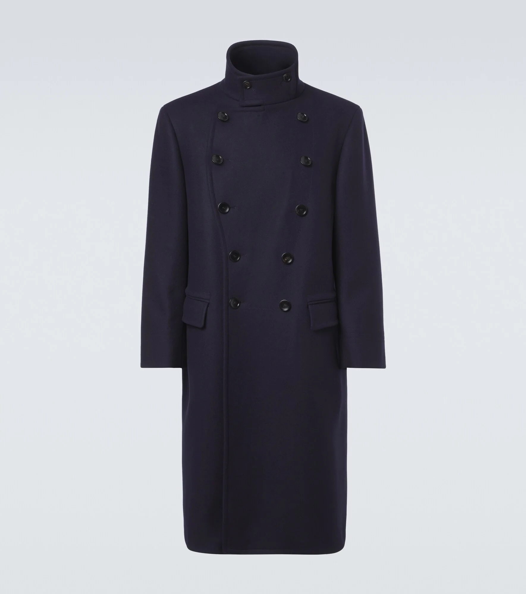 Double-breasted wool coat - 1