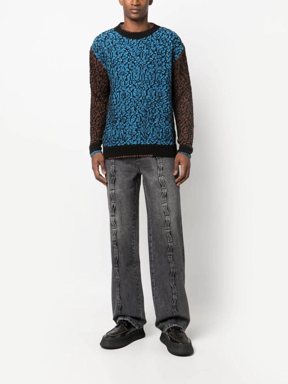 intarsia-knit crew-neck sweatshirt - 2